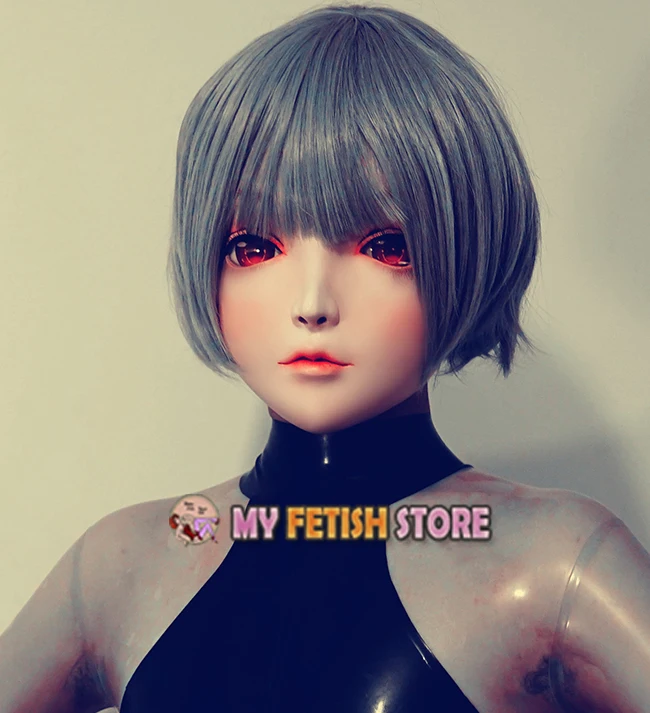 (KM101) Ręcznie robiona żywiczna maska crossdressująca piękna dziewczyna pół głowy Lolita BJD lalka maska cosplay Kigurumi maska crossdresse