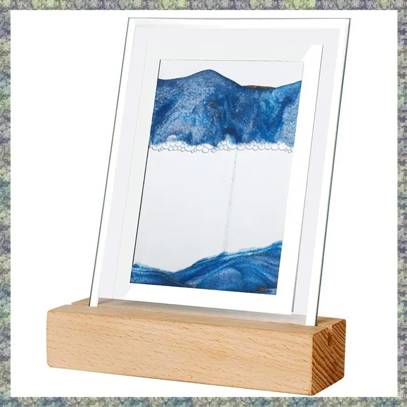 WON Sand Art Moving Night Lamp Craft Quicksand 3D Landscape Flowing Sand Picture Hourglass Gift LED Table Night Light