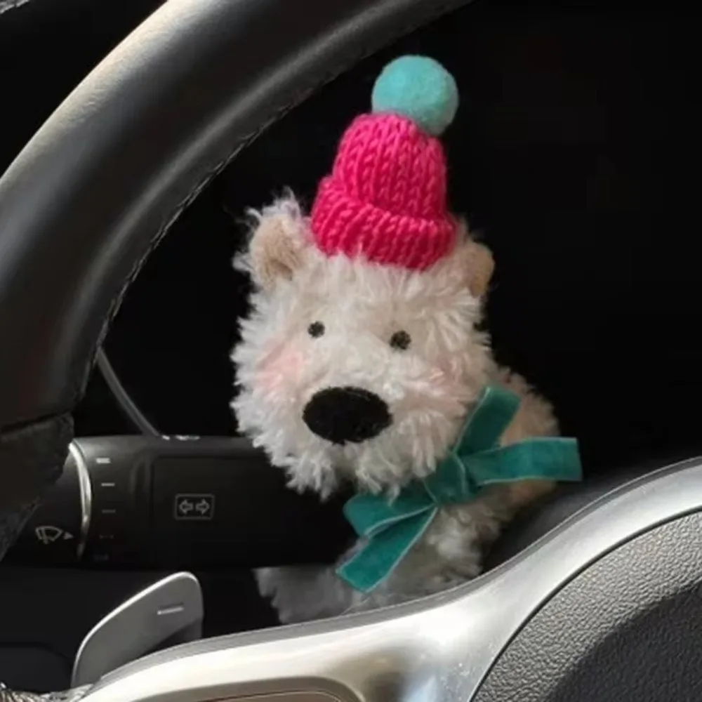 

Plush West Highland Dog Clutch Decoration Cartoon Stuffed Dolls Puppy Decorative Doll Hanging Ornament