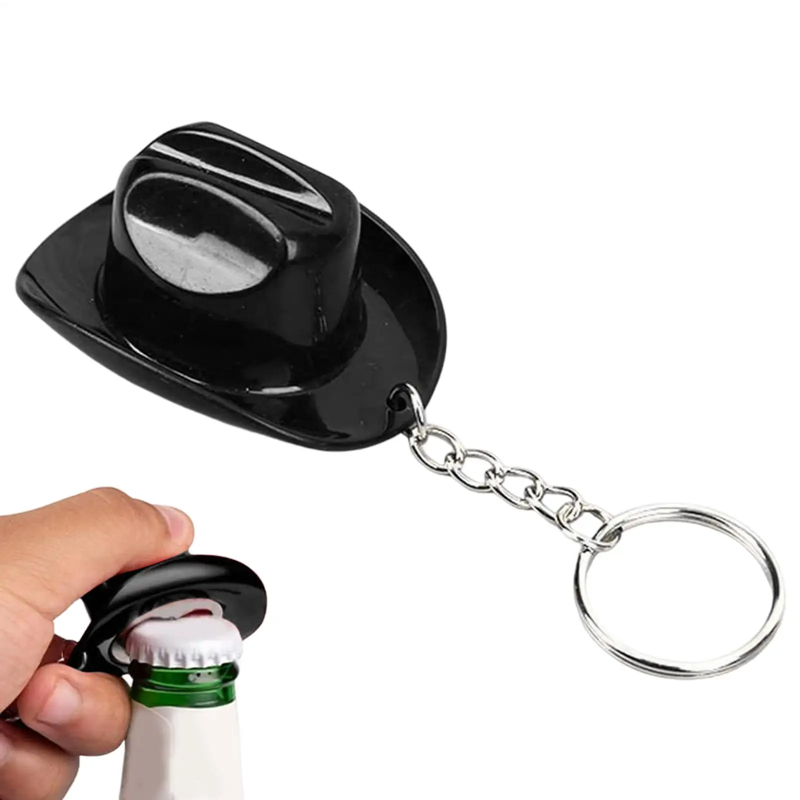 Cowboy Keychain Retro Keyring Cowboy Hat Shape Beer Opener Keychain for Tote Bag Backpack Car Keys Birthday Party Bar Beer Lover