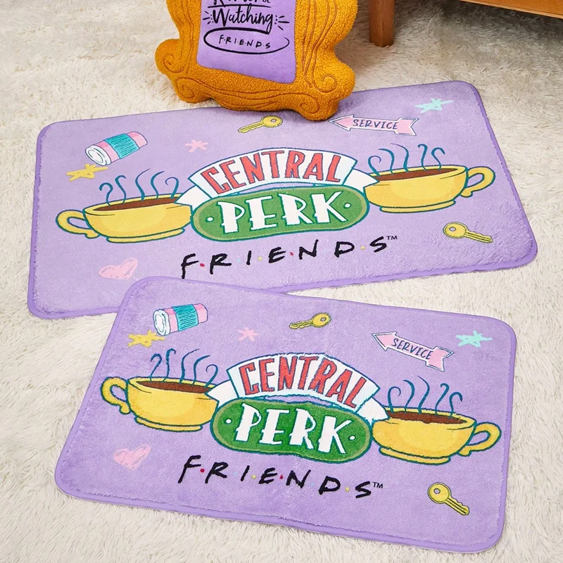 FRIENDS Print Purple Absorbent Floor Mat Anti-slip Carpet for Bathroom Home Kitchen Bedroom Foot Pad Cafe Entrance Decor Rugs