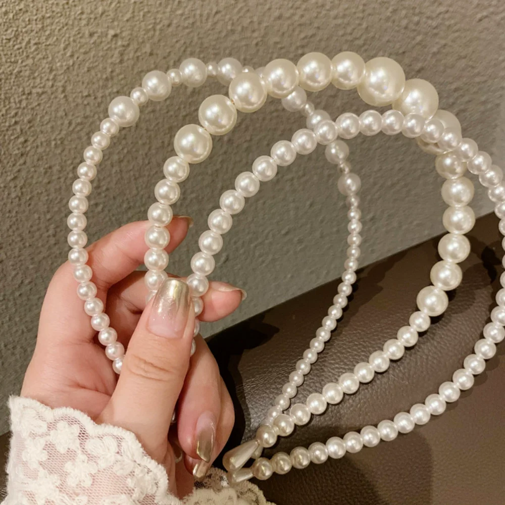 

1 Piece Gradient Pearl Teardrop Headband, French Gentle Style, Suitable for Daily Commute / Date Outfits / Bridal Accessories