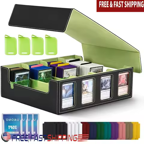 Trading Card Storage Box Commander Deck Box MTG Removable Cover Portable Waterproof Magnetic Toploader Case Impact Resistance