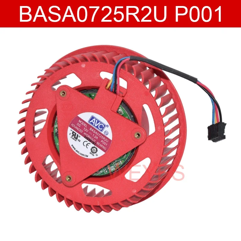 BASA0725R2U P001 Graphics Card Cooling Red 12V 1.2A 4PIN Fan For ATI HD5970 HD4870 HD5850 HD5870 HD4890 Video Card