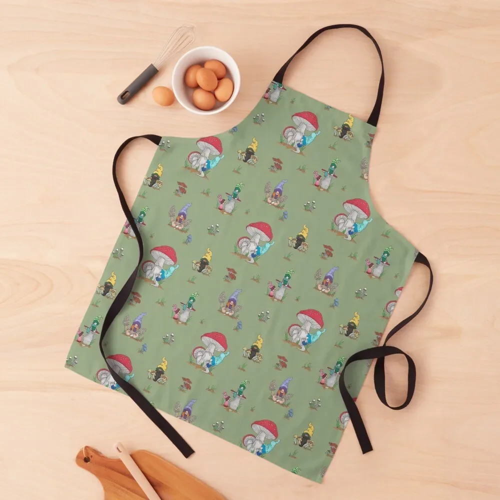 

Mushroom Mini Print 1 Apron work gowns for women cleaning For Man Apron