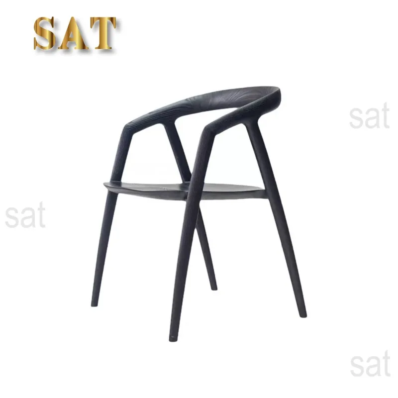 &High-End Solid Wood Dining Chairs, Nordic-Style Minimalist Armchairs, Extremely Simple Reading Chairs and Tea Chairs.