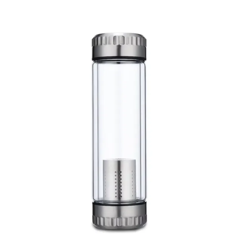 BPA-free borosilicate glass double-layer environmentally friendly cup with colorful lid, portable design, can be used