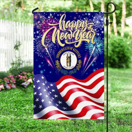 Kentucky State Happy New Year American Kentucky Flag Garden Flag AAL HHM WZZ yyi