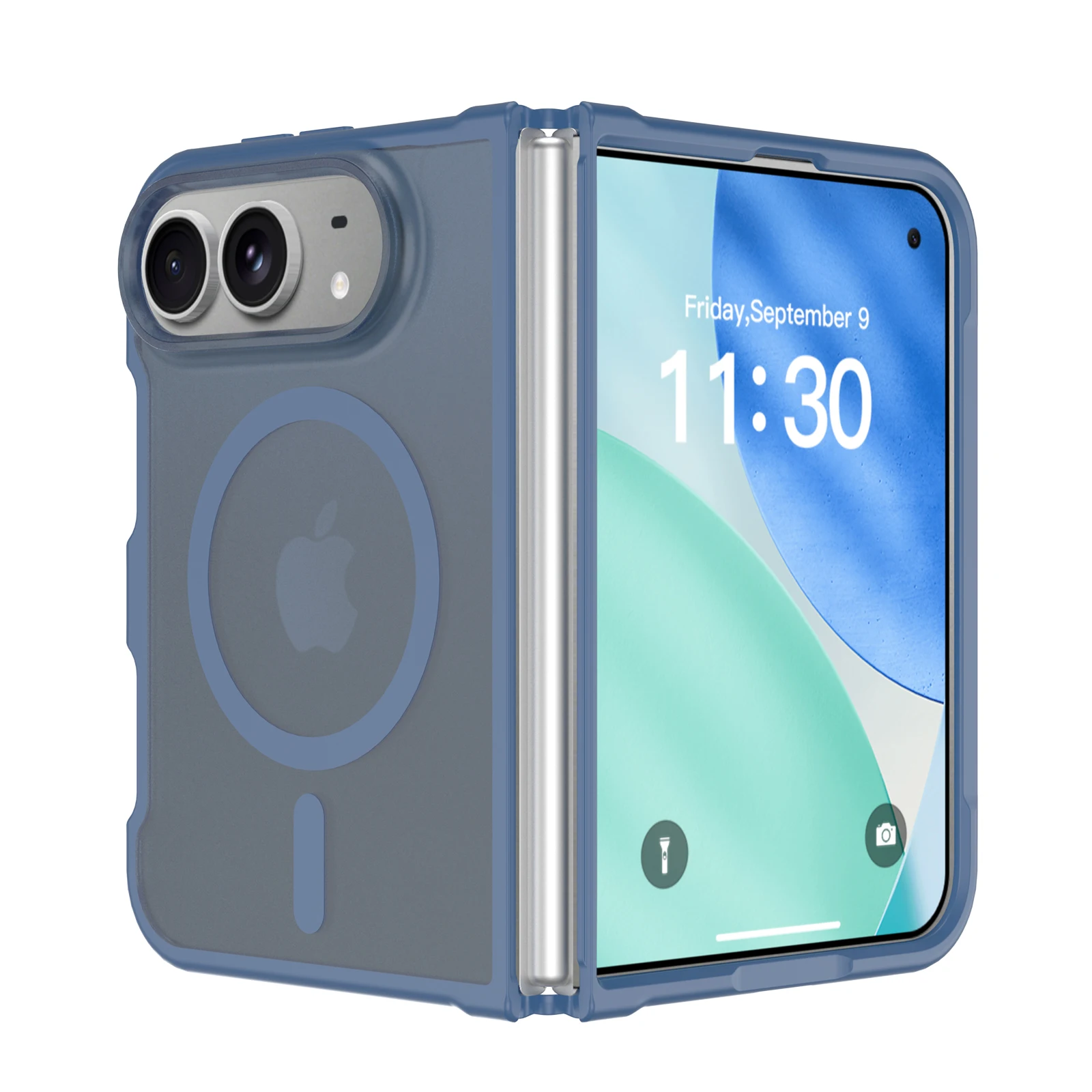 Für iPhone Duo Hülle Leistungsstarke Magnetische Saugkraft Hartschale TPU+PC Matt Anti-Sturz Handyhülle Transluzent Mattiert – Detail 4