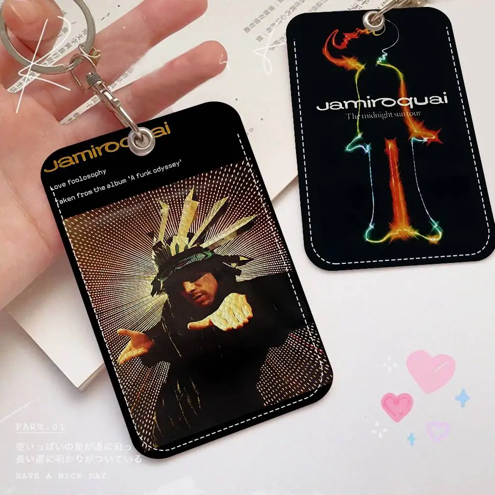 Rock Band J-Jamiroquai Keychain Card Holders Keyring Bank Bus ID Credit Cards Key Ring Chains