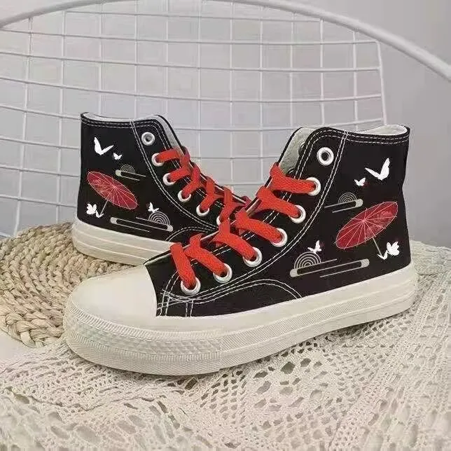 2024 Tian Guan Ci Fu Hua Cheng Xie Lian High-top Canvas Board Shoes Sneakers for Men and Women Four Season Casual Shoes