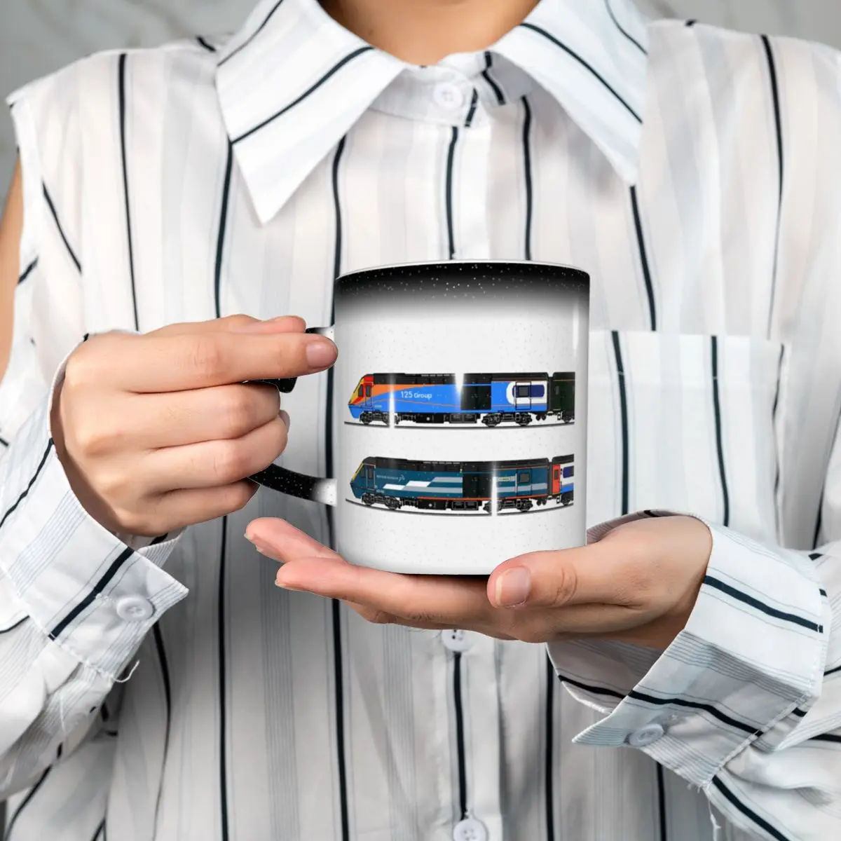 Class 43 HST Intercity 125 Trains Mug Funny Ceramic Coffee Cups Tea Mugs Milk Cup Drinkware Gifts for Friends