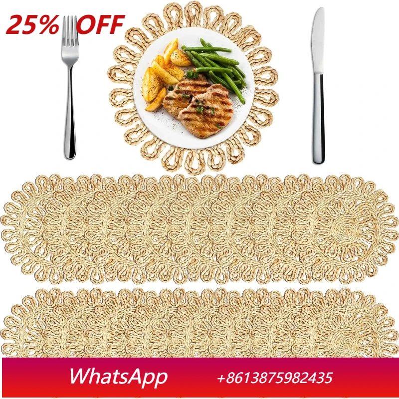 Pastoral straw woven flower mat corn husk woven placemat thickened thermal insulation placemat plate mat