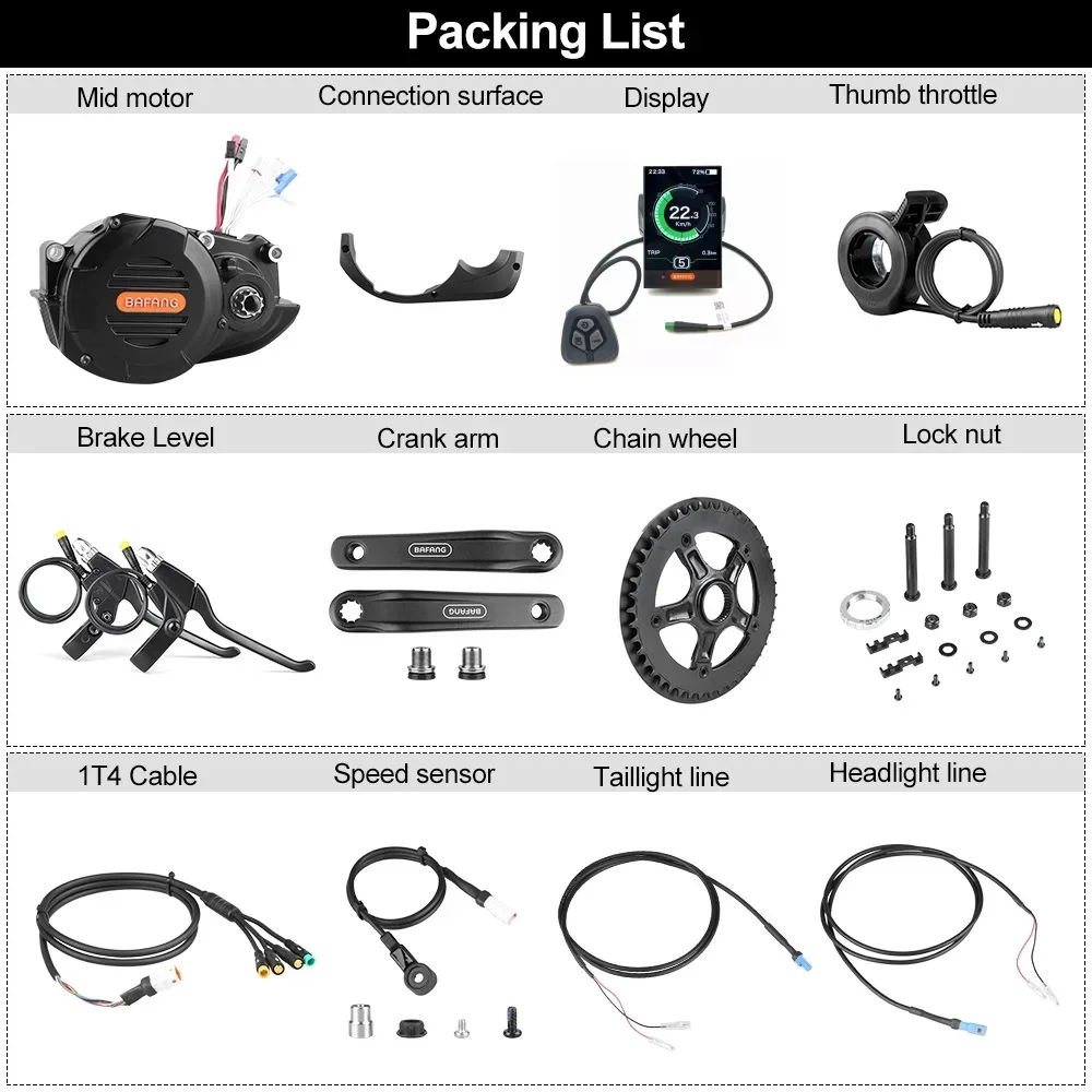 

48V 52V 1000W Bafang M620 G510 CAN Mid Drive Motor eBike Conversion Kit with DPC18 Display