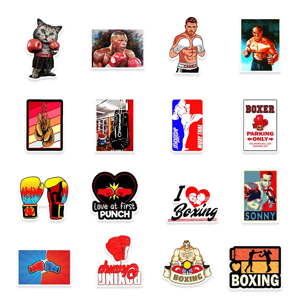 50pcs Boxing Sports Graffiti Mobile Phone Cabinet Wall Decoration Stickers Notebook Waterproof Stickers