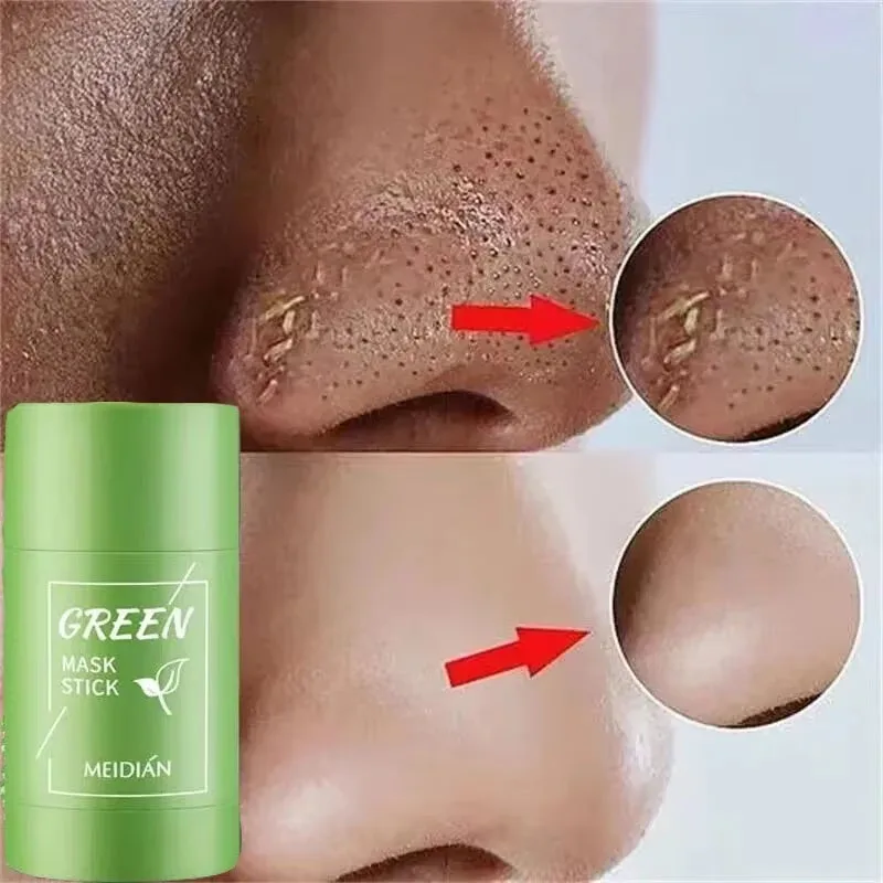 Tè verde Rimuovi punti neri Maschera solida Dissipare le imperfezioni dell'acne Maschera in stick per la pulizia Ridurre i pori Stringere Sbiancamento della pelle Cura della bellezza