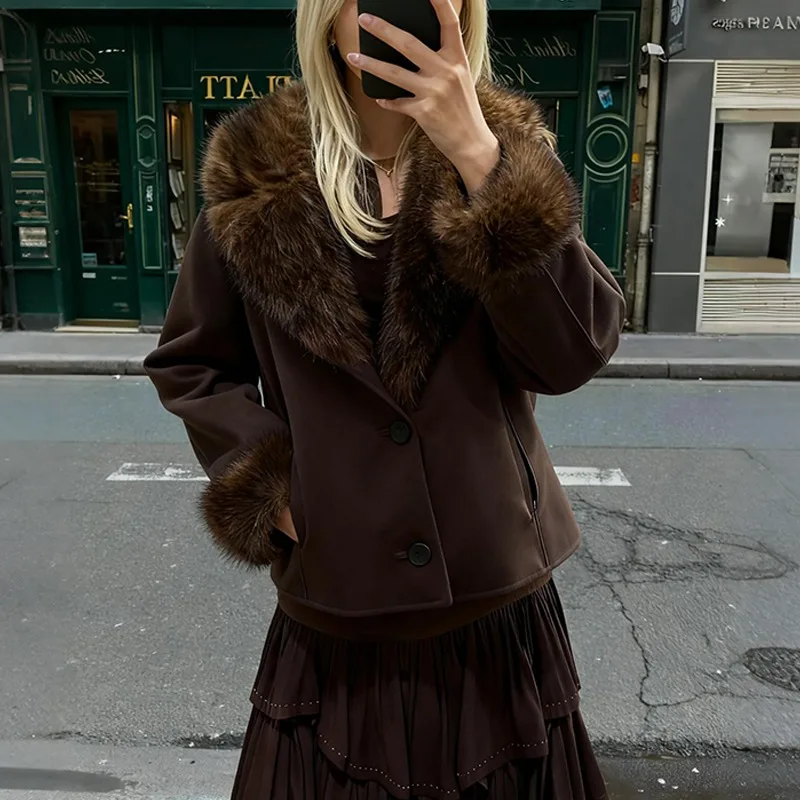 

Женская двусторонняя дубленка CharmChant, кожаные куртки, зима 2025, пальто из искусственного меха, женские новые пальто, теплая верхняя одежда