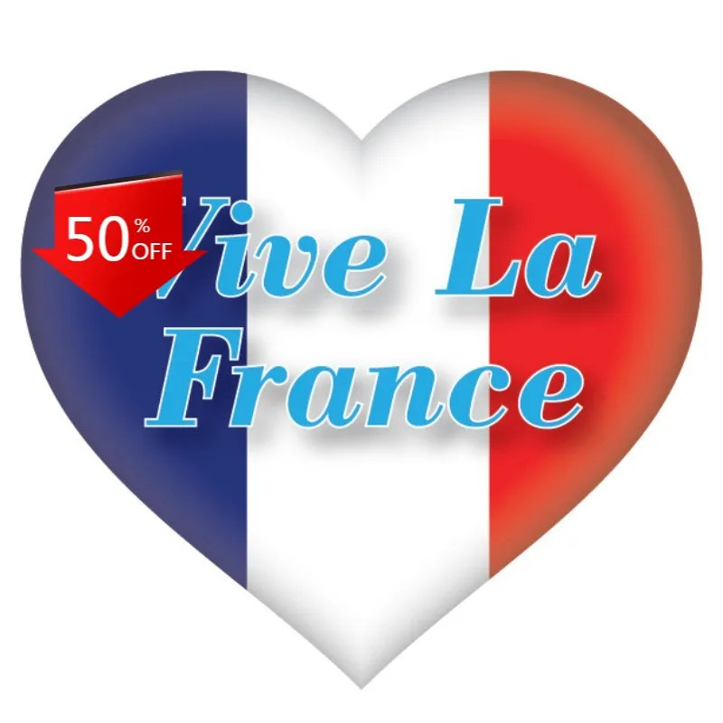 

French Heart France English Flag Car Van Decal Sticker Windshield Fuel Tank Cap Laptop Phone Vinyl Decal