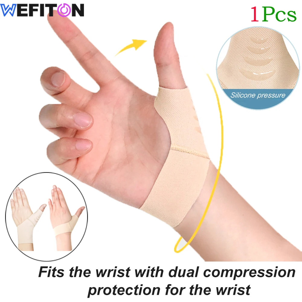 1Pcs Elastic Thumb Support Brace Layer - Soft Thumb Compression Sleeve Protector for Relieving Pain,Joint Pain,Tendonitis,Sports