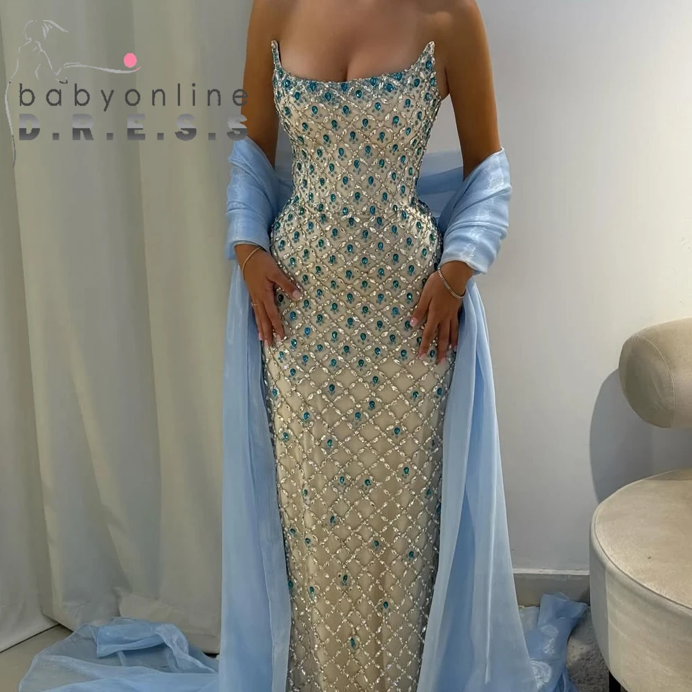 

BABYONLINE Элегантное элегантное кристальное изысканное вечернее платье русалки из бисера, корсет, вечерние платья, платья de fiesta elegantes