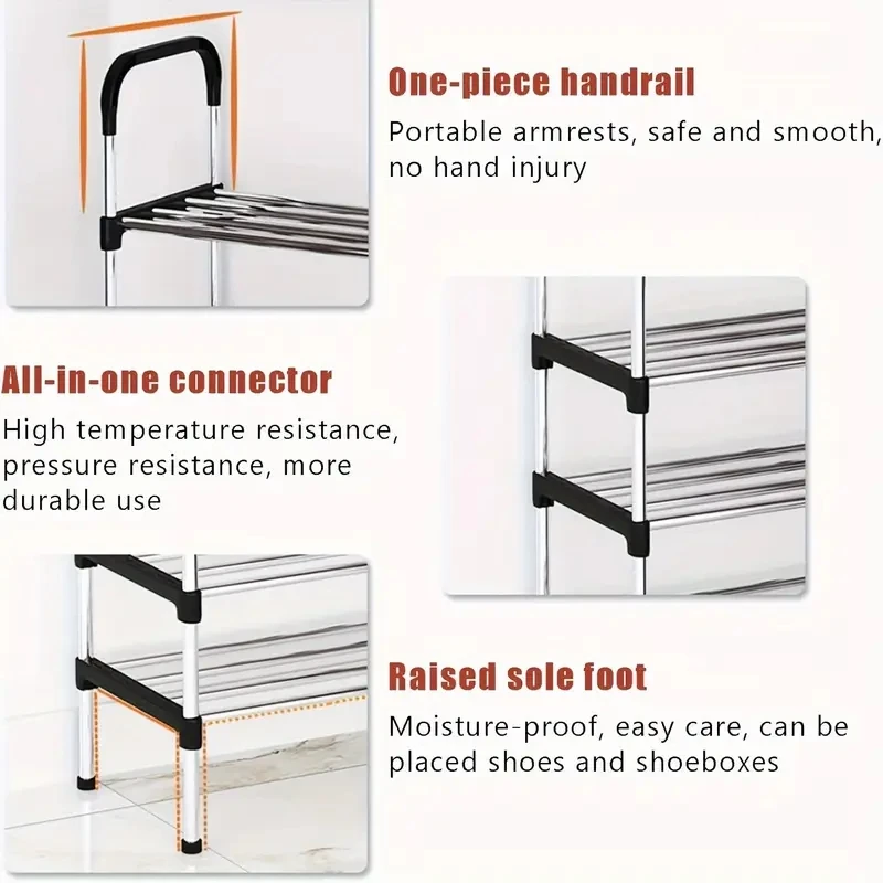 Shoe rack Multi-layer dustproof home door black shoe cabinet storage to save space assembly dormitory double shelves view 6