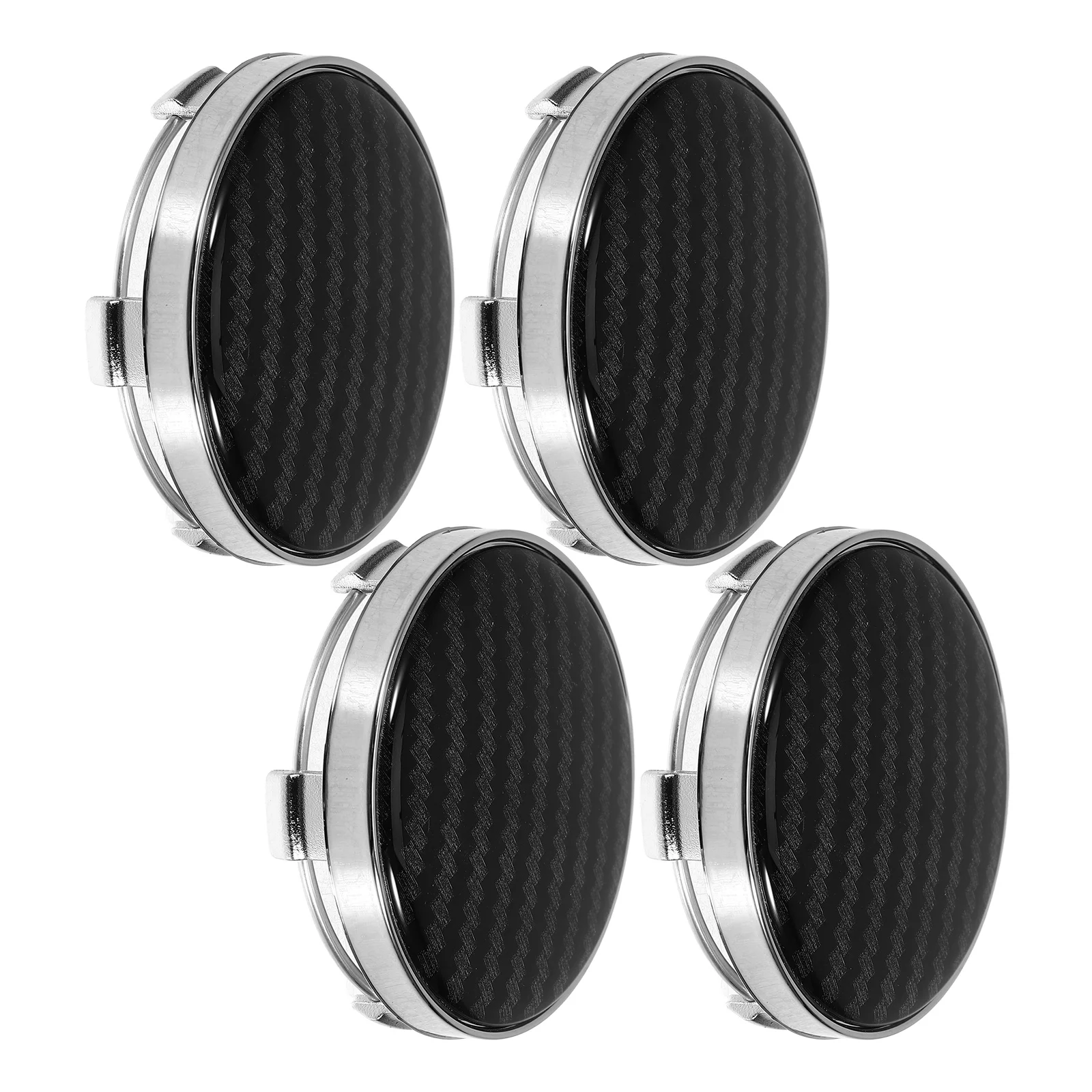 

4Pcs Wheel Hub Center Cover Black Carbon Fiber 60mm Scratch Resistant Car Rim Caps Auto Wheel Center Caps