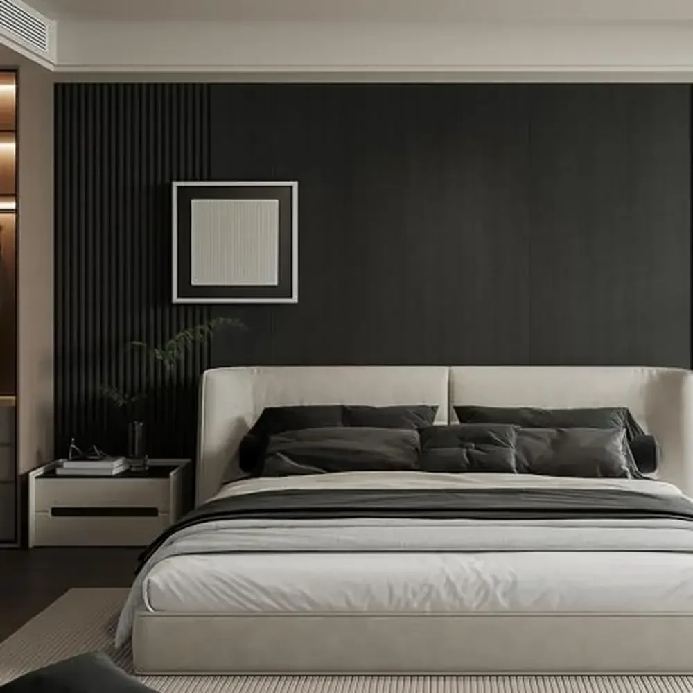 6-حزمة الخشب الحبوب ثلاثية الأبعاد لوحات الحائط شريحة لوحة الحائط 96 "x 6.2" WPC شرائح شبكة سوداء 2 الزخارف صديقة للبيئة مقاومة للحريق