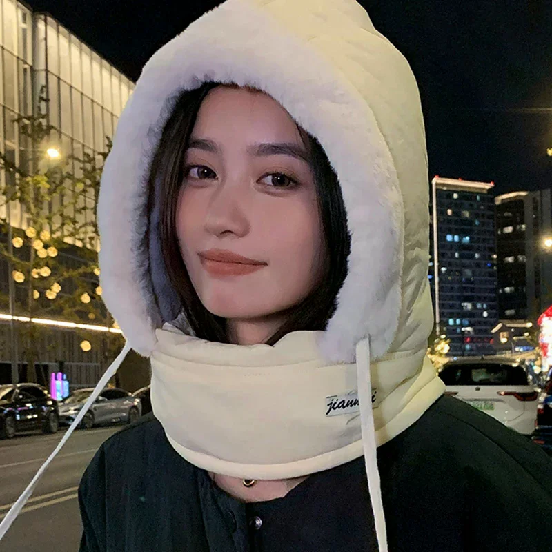 

Термальная Балаклава для холодной погоды, шарф, зимняя ветрозащитная шапка с капюшоном, плюшевая грелка для шеи, лыжная маска для лица для активного отдыха