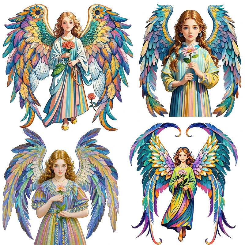 Three Ratels Q93 Elegant angel colorful art Wall Stickers for Home Decoration lucky Car hood decals Waterproof