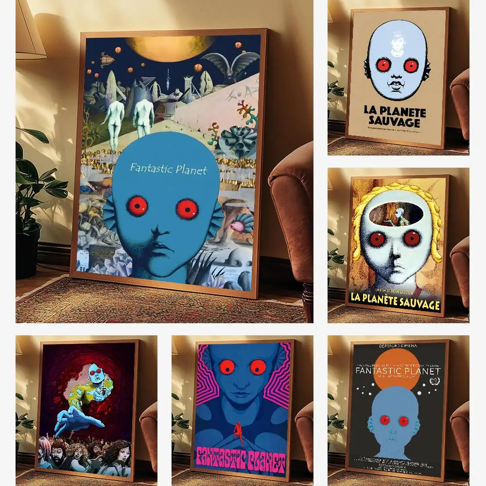 Classic science fiction movies Fantastic Planet La planete sauvage Poster HD art sticky wall waterproof aesthetic decoration