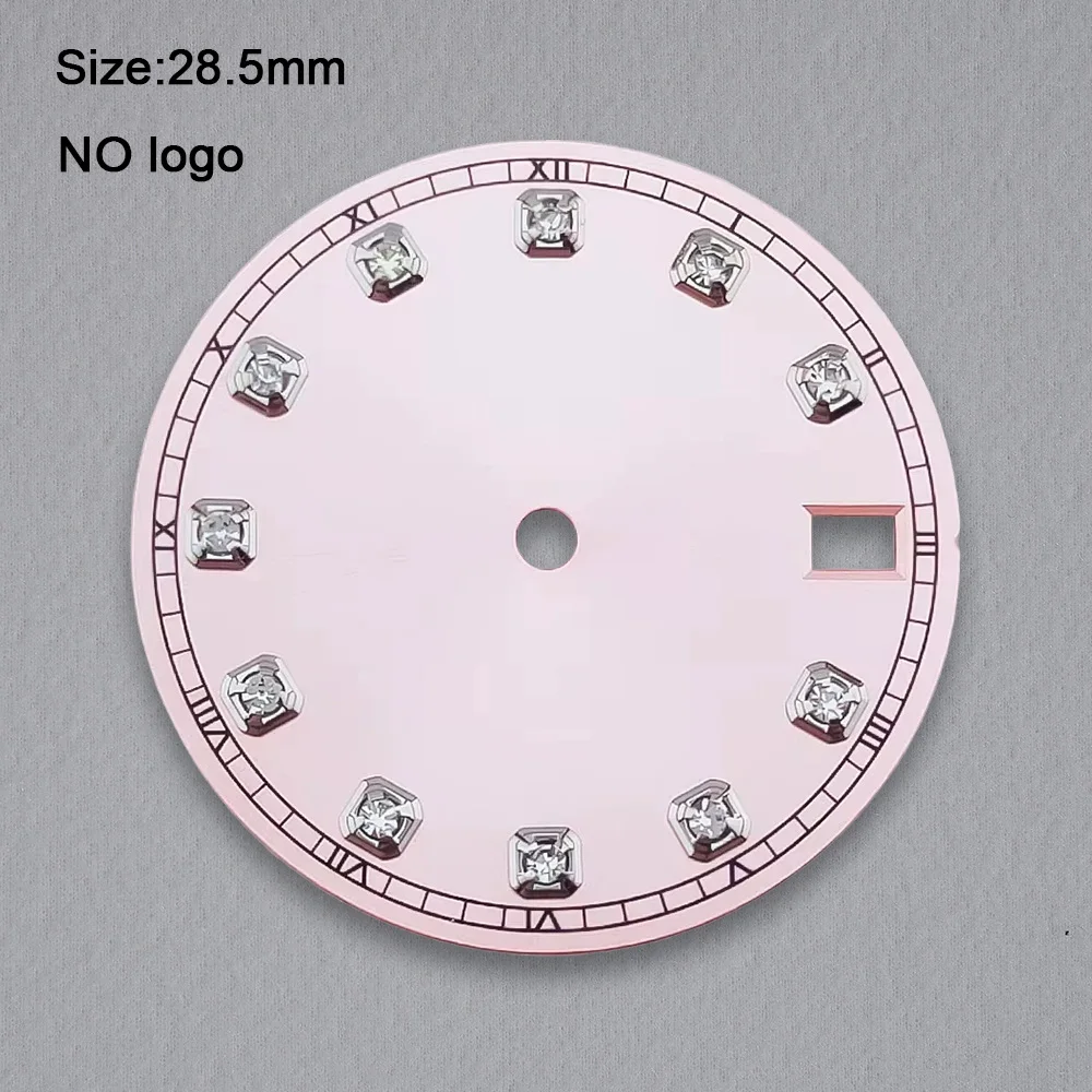 High-Quality No Logo 28.5mm Diamond Blank Dial For NH35 Movement Custom Logo Watch Dials Hands Accessories Repair Tools