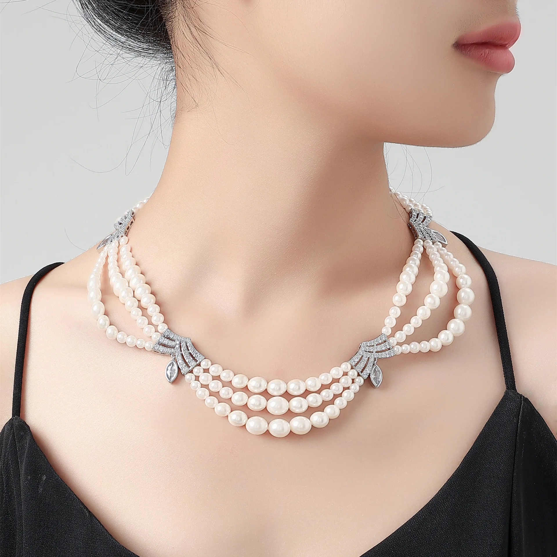 

Vintage necklace, court style, niche temperament, collarbone chain, fashionable and high-end accessory