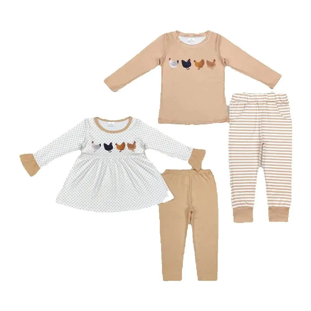 

Sibling Girls Boys Fall Chicken Farm Outfits Clothes Sets