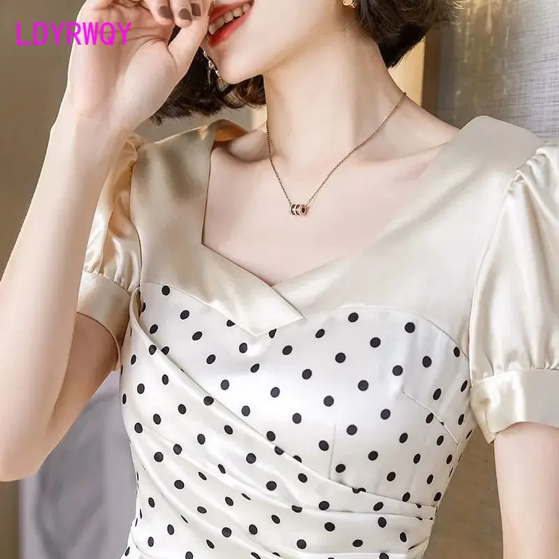 2023 Summer New Women's Fashion Waist Wrap Hip Dress Temperament Age Reducing Dress Casual