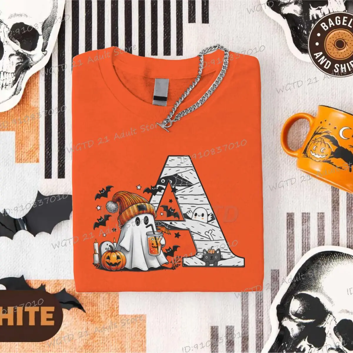 تي شيرت عتيق بأبجدية شبح الهالوين بو تي شيرت جرافيك هاراجوكو ملابس الشارع بأكمام قصيرة تي شيرت نسائي ملابس هدايا الهالوين #2