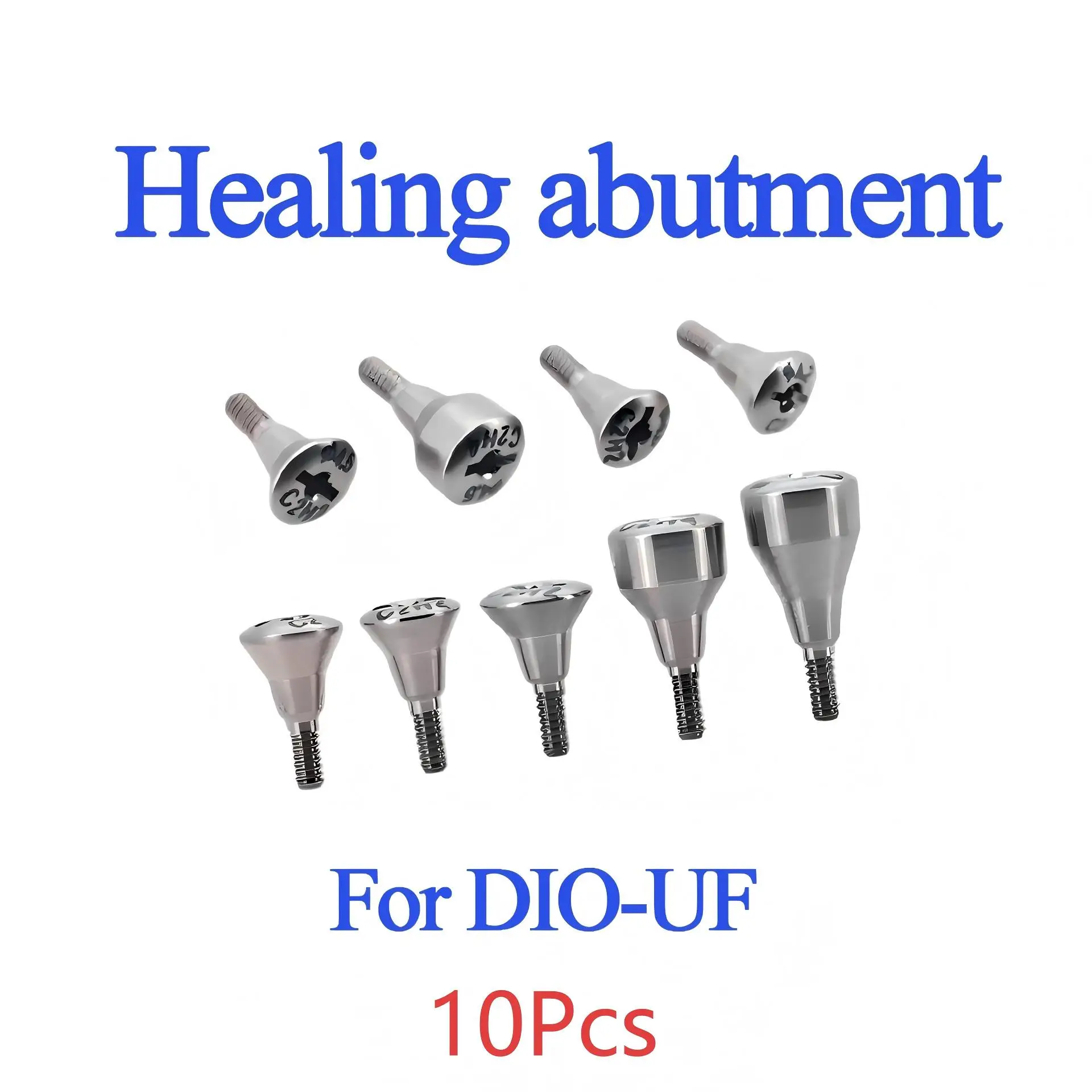 10Pcs Dental Healing Abutment Compatible With DIO UF System Cuff Height Collar Titanium Gingiva Former Screw Restorations Supply