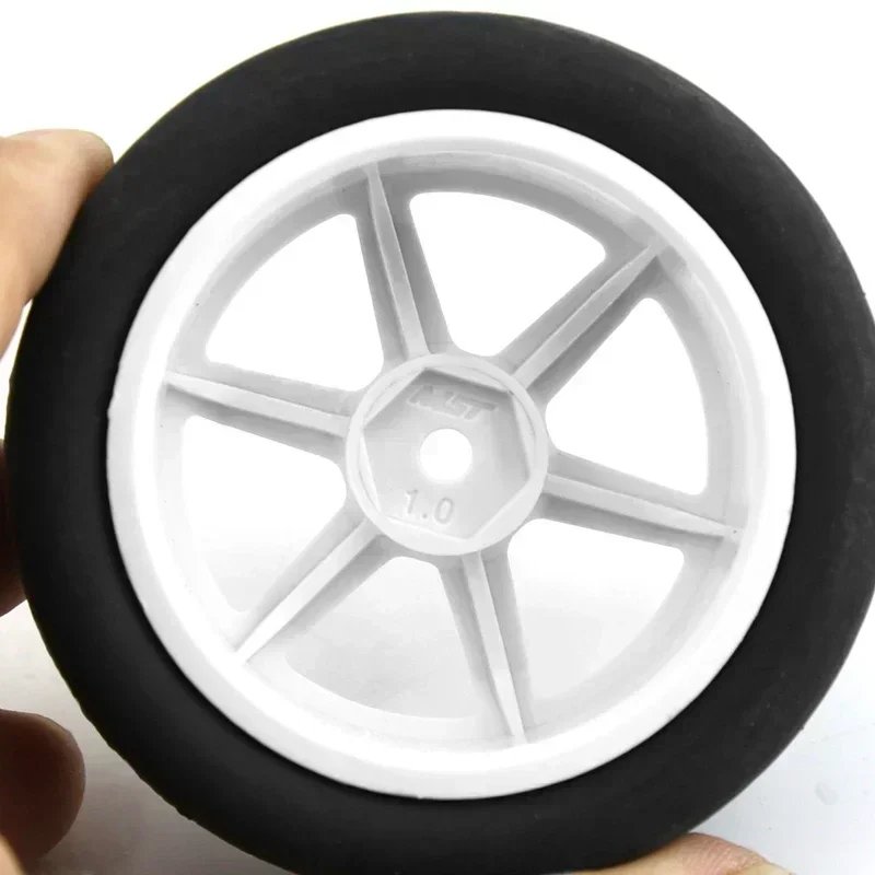 4PCS 1/10 RC Racing Car Tires On Road Touring Drift Car Tyre Wheel For Tamiya TT01 TT02 TA06 XV-01 PTG-2 Accessories Parts White