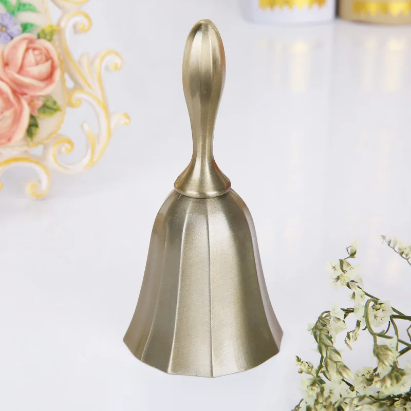 1PC Hand Call Bell Gold Silver Multi-Purpose Bells for Craft Wedding Decoration Alarm School Church Bar Hotel Vintage Bell