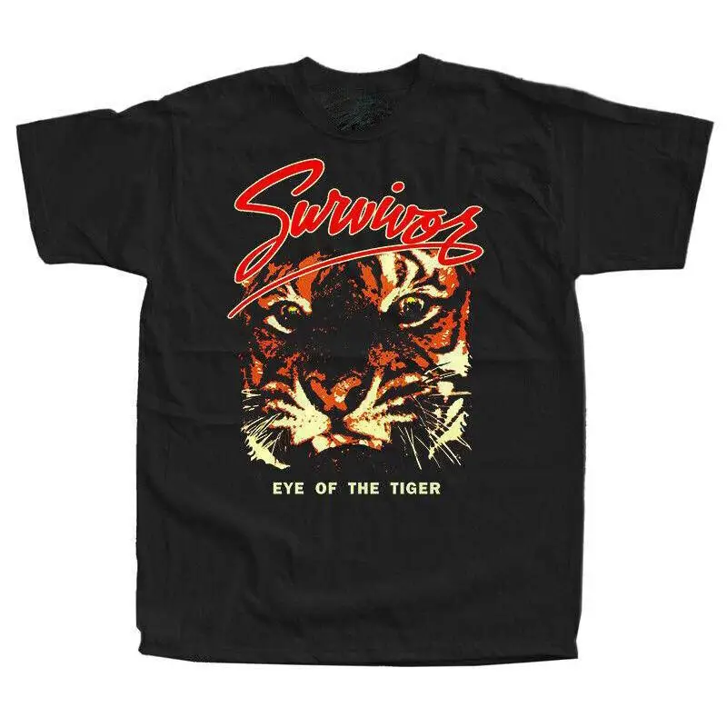 

Vintage Survivor Band Eye Of Tiger Cotton S 5Xl Black T Shirt