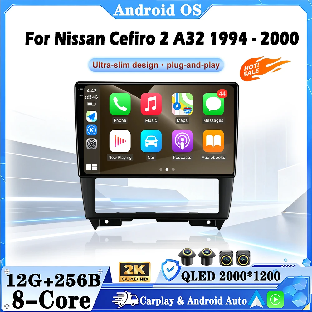 Car Radio GPS Navigation Multimedia Player Stereo For Nissan Cefiro 2 A32 1994-2000 Android 16 Auto Carplay WIFI BT DSP 9“