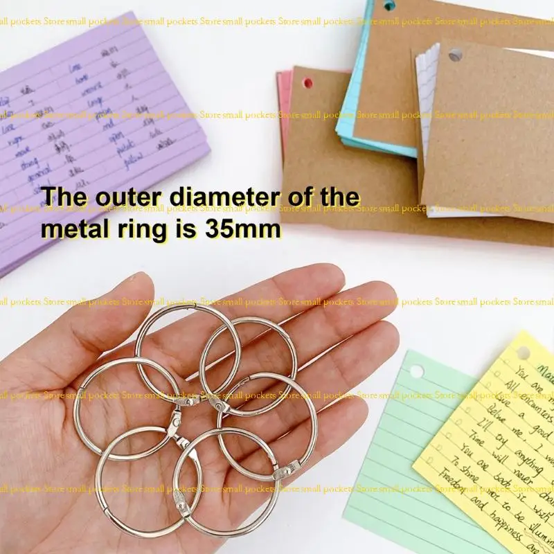 R1WD Flash Cards Revisions Cards Lined Index Cards with Binding Rings for Office