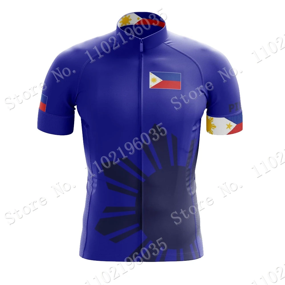 2023 Philippines National Cycling Jersey Set Pilipinas Clothing Road Bike Blue Shirts Suit Bicycle Bib Shorts MTB Ropa Maillot