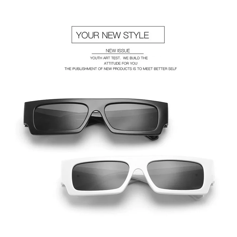 Women's Hip-hop Square Sunglasses Men Hole Design White Sun Glasses Blue Ladies Vintage Shados Eyewear UV Protection