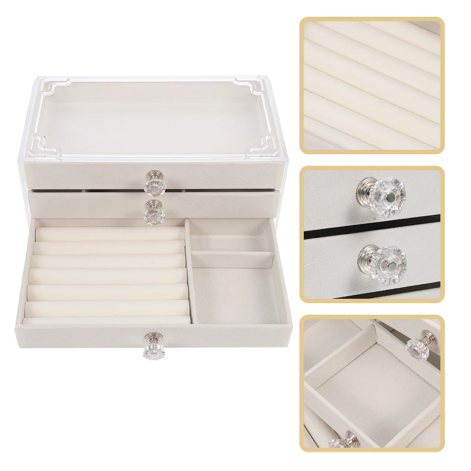 

Контейнер для ожерелья, многофункциональный ящик для ювелирных изделий, ящик для хранения сережек, органайзер, настольный держатель для ювелирных изделий, украшение дома