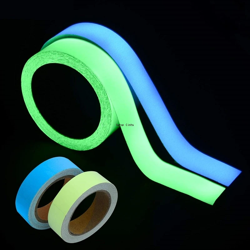 3M Blue Glow In The Dark Tape Warning Strips Fluorescent Light Storage Adhesive Stickers For Stairs Walls Step Safety Exits Sign