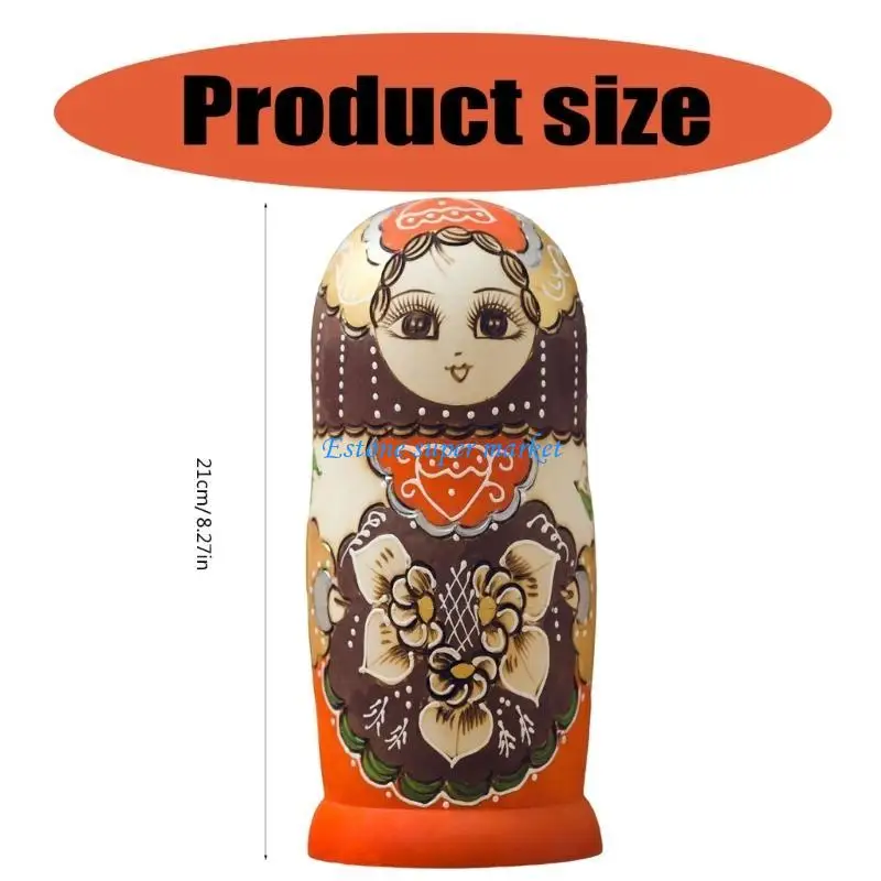 090B 10 Schichten russische Nistpuppen, handgefertigte Sammelfiguren, Kinder-Stapelspielzeug