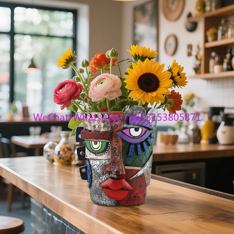Art flower pot Color special-shaped flower ware Home decoration ornament Flower arrangement Art vase
