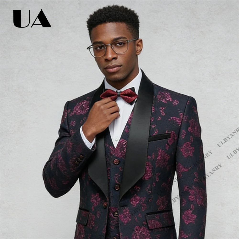 ULBYANRY 花柄ジャカードスーツセット (ジャケット  - Men'S Grooming Pictures のレビューと価格