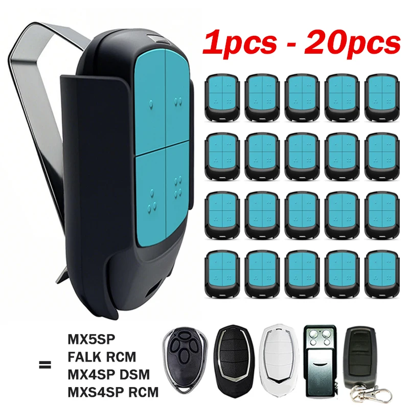 1개 - 20개 교체용 MOTORLINE FALK RCM MX4SP DSM MXS4SP RCM MX5SP 433.92MHz 전기 차고 게이트 리모컨