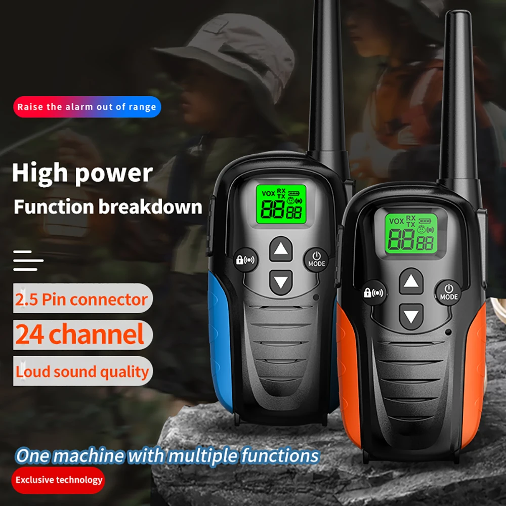 Walkie Talkie portátil ao ar livre para crianças, Rádio bidirecional, Receptor de 6km, Brinquedos para meninos e meninas, Crianças